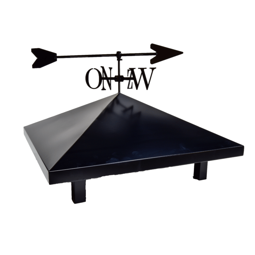 Piramide schoorsteenkap met ornament